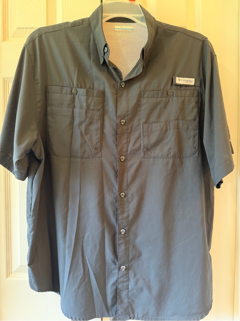 Columbia Men’s Short Sleeve Fishing Shirt - Slate Gray size L